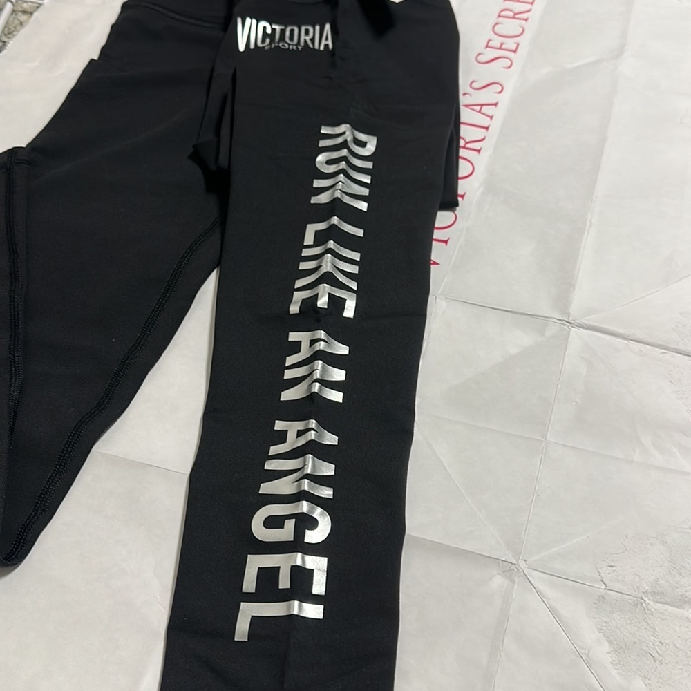 Victoria's Secret Black Leggings with Silver Accents